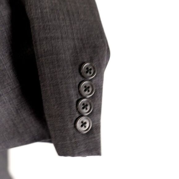 Hart Schaffner Marx Gold Trumpeter Nordstrom Wool Check Gray 2 Button Blazer 44L - Picture 4 of 16